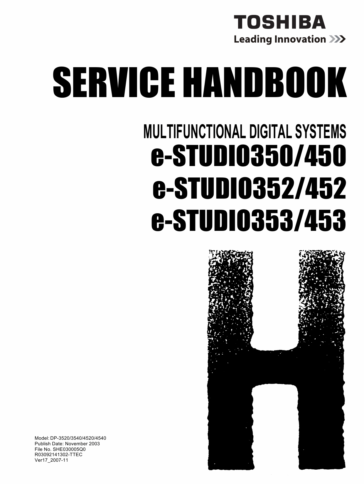 TOSHIBA e-STUDIO 350 450 352 452 353 453 Service Handbook-1